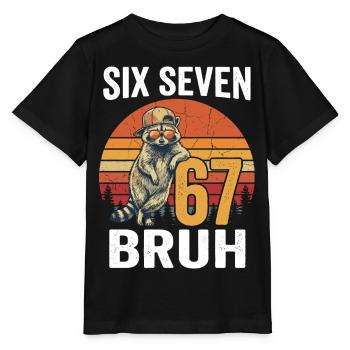 Six Seven 67 Raccoon Sunglasses Brew Meme - Stanley/Stella MINI CREATOR Kids’ T-Shirt - black - Front - Mikhail (115cm)