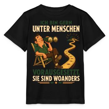 Unter Menschen mit Sicherheitsabstand - Stanley/Stella Kinder T-Shirt MINI CREATOR  - Schwarz - Vorne - Mikhail (115cm)