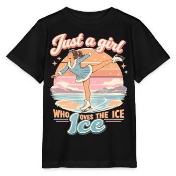 Retro Eiskunstlauf Just A Girl Who Loves The Eis - Stanley/Stella Kinder T-Shirt MINI CREATOR  - Schwarz - Vorne - Mikhail (115cm)