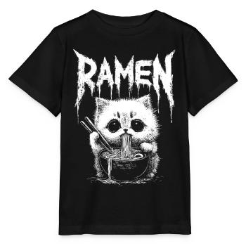 Ramen-Katze Logo-Print - Stanley/Stella Kinder T-Shirt MINI CREATOR  - Schwarz - Vorne - Mikhail (115cm)