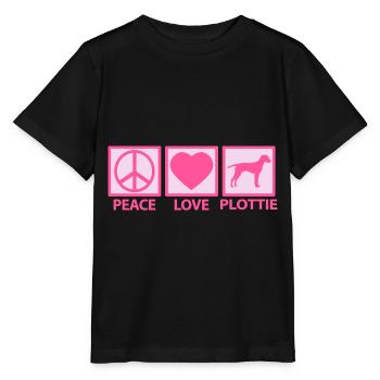 Plott Hound Plotthound Mom Mama Pink Peace Love - Stanley/Stella MINI CREATOR Kids’ T-Shirt - black - Front - Mikhail (115cm)
