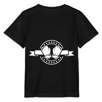 icône de symbole de gants de boxe - T-shirt bio MINI CREATOR Stanley/Stella Enfant - noir - Devant - Mikhail (115cm)