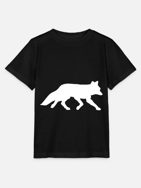 fuchs silhouette - Stanley/Stella Kinder T-Shirt MINI CREATOR - Schwarz