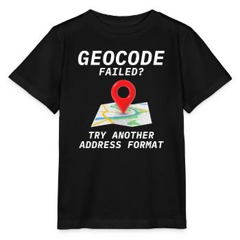 Géocodage Échec Adresse Format SIG Humour - T-shirt bio MINI CREATOR Stanley/Stella Enfant - noir - Devant - Mikhail (115cm)