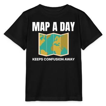 World Map GIS Cartography Earth Geography - Stanley/Stella MINI CREATOR Kids’ T-Shirt - black - Front - Mikhail (115cm)
