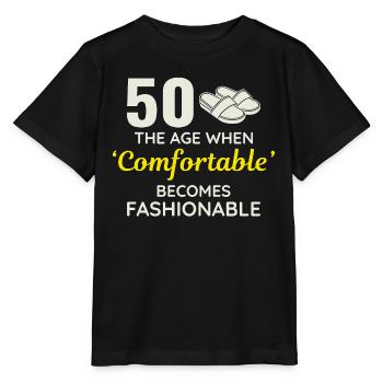 50. Geburtstag Bequeme modische Hausschuhe - Stanley/Stella Kinder T-Shirt MINI CREATOR  - Schwarz - Vorne - Mikhail (115cm)