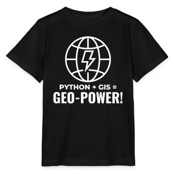 Python SIG Géo-Puissance Programmation Géospatial - T-shirt bio MINI CREATOR Stanley/Stella Enfant - noir - Devant - Mikhail (115cm)