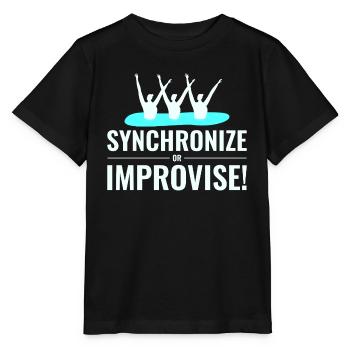 Synchronschwimmen Improvisieren Team Schwimmer Humor - Stanley/Stella Kinder T-Shirt MINI CREATOR  - Schwarz - Vorne - Mikhail (115cm)