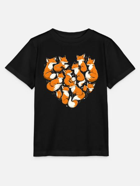 Füchse Herz Fuchs Herzform - T-shirt MINI CREATOR barn från Stanley/Stella - svart