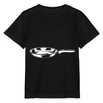 frying pan symbol cooking - Stanley/Stella MINI CREATOR Kids’ T-Shirt - black - Front - Mikhail (115cm)