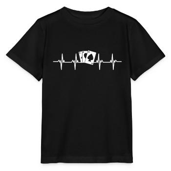 Joueur de poker chance stratégie texas hold'em poker - T-shirt bio MINI CREATOR Stanley/Stella Enfant - noir - Devant - Mikhail (115cm)