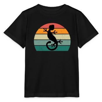 Lizard Lizards Alternating Warm Scale Reptiles - Stanley/Stella MINI CREATOR Kids’ T-Shirt - black - Front - Mikhail (115cm)