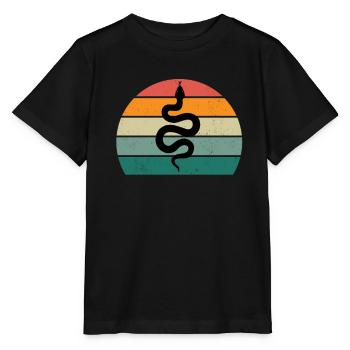 Schlange Boa Reptilien Würgeschlange Giftschlange - Stanley/Stella Kinder T-Shirt MINI CREATOR  - Schwarz - Vorne - Mikhail (115cm)