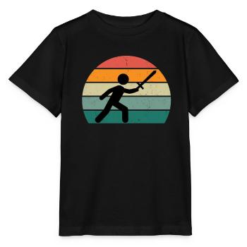 Schwertkampf Schwert Klinge Lanze Säbel Dolch - Stanley/Stella Kinder T-Shirt MINI CREATOR  - Schwarz - Vorne - Mikhail (115cm)