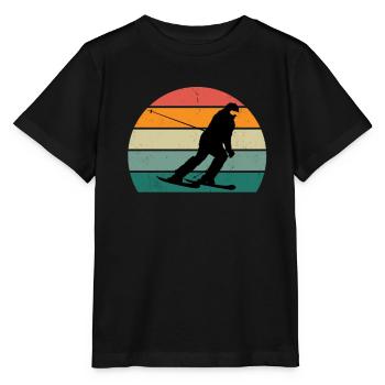 Ski skieur Skieur Hiver Neige Montagnes - T-shirt bio MINI CREATOR Stanley/Stella Enfant - noir - Devant - Mikhail (115cm)