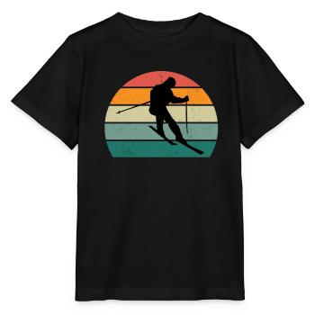 ski ski skieur skieur hiver neige montagnes - T-shirt bio MINI CREATOR Stanley/Stella Enfant - noir - Devant - Mikhail (115cm)
