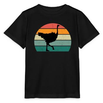 strauße laufvögel laufvogel vogel strauß afrika - Stanley/Stella Kinder T-Shirt MINI CREATOR  - Schwarz - Vorne - Mikhail (115cm)