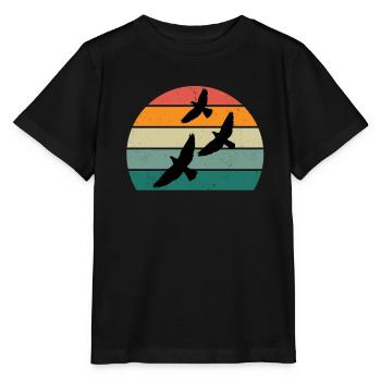oiseaux volant planer air plumes plumes vol oiseau - T-shirt bio MINI CREATOR Stanley/Stella Enfant - noir - Devant - Mikhail (115cm)
