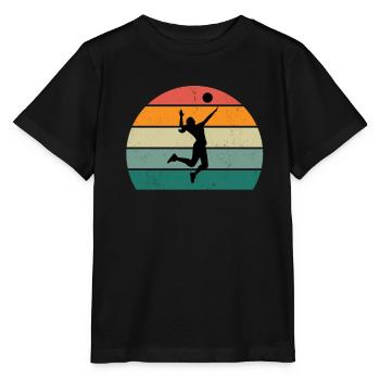 Volleyballerin Schmetterball Volley Volleyball - Stanley/Stella Kinder T-Shirt MINI CREATOR  - Schwarz - Vorne - Mikhail (115cm)