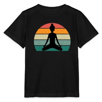 tapis de yoga professeur de yoga position de yoga relaxation yoga - T-shirt bio MINI CREATOR Stanley/Stella Enfant - noir - Devant - Mikhail (115cm)