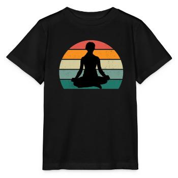 tapis de yoga professeur de yoga position de yoga relaxation yoga - T-shirt bio MINI CREATOR Stanley/Stella Enfant - noir - Devant - Mikhail (115cm)