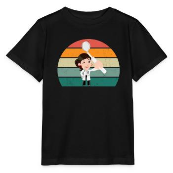 zahnärztin zahn zähne bohrer bohren zahn zahnarzt - Stanley/Stella Kinder T-Shirt MINI CREATOR  - Schwarz - Vorne - Mikhail (115cm)
