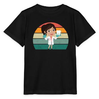 zahnärztin zahn zähne bohrer bohren zahn zahnarzt - Stanley/Stella Kinder T-Shirt MINI CREATOR  - Schwarz - Vorne - Mikhail (115cm)