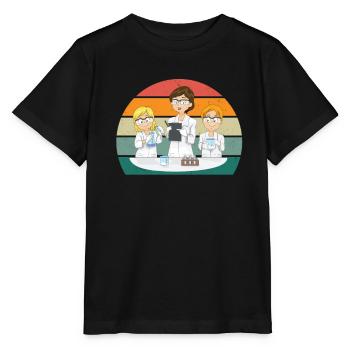 science scientist research knowledge - Stanley/Stella MINI CREATOR Kids’ T-Shirt - black - Front - Mikhail (115cm)