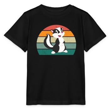 Skunks stink mammals defend skunk - Stanley/Stella MINI CREATOR Kids’ T-Shirt - black - Front - Mikhail (115cm)