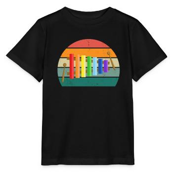 xylofon xylofon spieler musik spielerin xylofonist - Stanley/Stella Kinder T-Shirt MINI CREATOR  - Schwarz - Vorne - Mikhail (115cm)