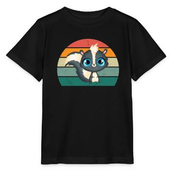 Skunks stink mammals defend skunk - Stanley/Stella MINI CREATOR Kids’ T-Shirt - black - Front - Mikhail (115cm)