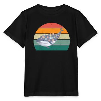 Baleines Cétacés Mammifères Mammifères marins Baleines - T-shirt bio MINI CREATOR Stanley/Stella Enfant - noir - Devant - Mikhail (115cm)