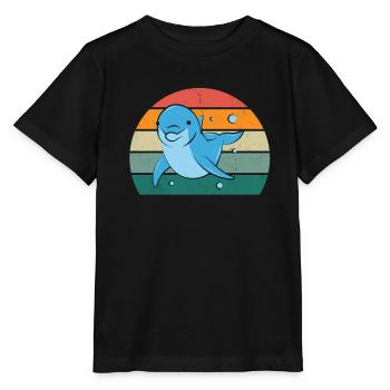Baleines Cétacés Mammifères Mammifères marins Baleines - T-shirt bio MINI CREATOR Stanley/Stella Enfant - noir - Devant - Mikhail (115cm)