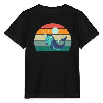 Baleines Cétacés Mammifères Mammifères marins Baleines - T-shirt bio MINI CREATOR Stanley/Stella Enfant - noir - Devant - Mikhail (115cm)