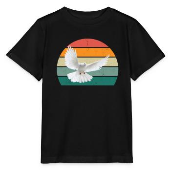 Pigeon plume pigeon vol pigeon pigeon troupeau pigeons - T-shirt bio MINI CREATOR Stanley/Stella Enfant - noir - Devant - Mikhail (115cm)