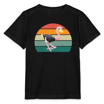 strauße laufvögel laufvogel vogel strauß afrika - Stanley/Stella Kinder T-Shirt MINI CREATOR  - Schwarz - Vorne - Mikhail (115cm)
