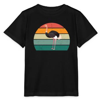 strauße laufvögel laufvogel vogel strauß afrika - Stanley/Stella Kinder T-Shirt MINI CREATOR  - Schwarz - Vorne - Mikhail (115cm)