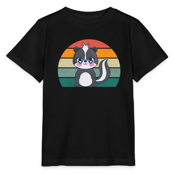 Skunks stink mammals defend skunk - Stanley/Stella MINI CREATOR Kids’ T-Shirt - black - Front - Mikhail (115cm)