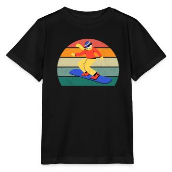 Ski Skieur Skieur Hiver Neige Montagnes - T-shirt bio MINI CREATOR Stanley/Stella Enfant - noir - Devant - Mikhail (115cm)