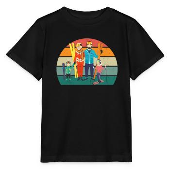 Ski Skieur Skieur Hiver Neige Montagnes - T-shirt bio MINI CREATOR Stanley/Stella Enfant - noir - Devant - Mikhail (115cm)