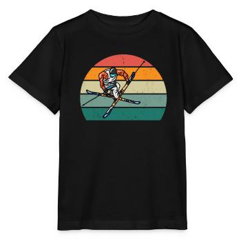 Ski Skieur Skieur Hiver Neige Montagnes - T-shirt bio MINI CREATOR Stanley/Stella Enfant - noir - Devant - Mikhail (115cm)