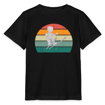 Ski Skieur Skieur Hiver Neige Montagnes - T-shirt bio MINI CREATOR Stanley/Stella Enfant - noir - Devant - Mikhail (115cm)