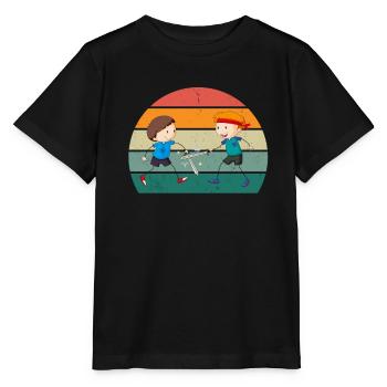 Schwertkampf Schwert Klinge Lanze Säbel Dolch - Stanley/Stella Kinder T-Shirt MINI CREATOR  - Schwarz - Vorne - Mikhail (115cm)