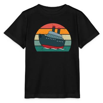 Bateau Bateaux Yacht Yachts Captain Ships - T-shirt bio MINI CREATOR Stanley/Stella Enfant - noir - Devant - Mikhail (115cm)