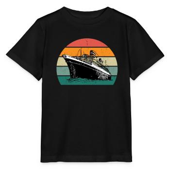 Ship Boat Boats Yacht Yachts Captain Ships - Stanley/Stella MINI CREATOR Kids’ T-Shirt - black - Front - Mikhail (115cm)