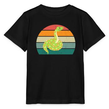 Schlange Boa Reptilien Würgeschlange Giftschlange - Stanley/Stella Kinder T-Shirt MINI CREATOR  - Schwarz - Vorne - Mikhail (115cm)