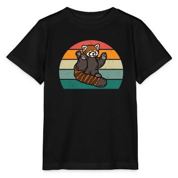 Rote Pandas Rot Panda Bambus Asien Roter Pandabär - Stanley/Stella Kinder T-Shirt MINI CREATOR  - Schwarz - Vorne - Mikhail (115cm)