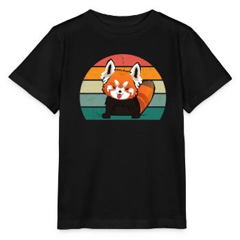 Rote Pandas Rot Panda Bambus Asien Roter Pandabär - Stanley/Stella Kinder T-Shirt MINI CREATOR  - Schwarz - Vorne - Mikhail (115cm)