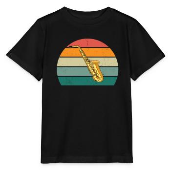 Saxophone Saxophoniste Saxophone Musique Saxophoniste - T-shirt bio MINI CREATOR Stanley/Stella Enfant - noir - Devant - Mikhail (115cm)