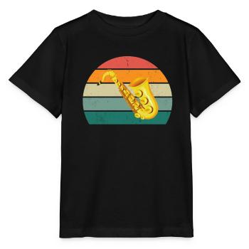 Saxophone Saxophoniste Saxophone Musique Saxophoniste - T-shirt bio MINI CREATOR Stanley/Stella Enfant - noir - Devant - Mikhail (115cm)